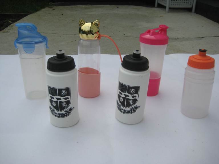 Brand New: 6 Various Plastic Water Bottles Largest Size 600 ml: All 6 for £4.00