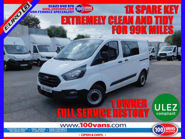 2022 Ford Transit Custom 2.0 EcoBlue 105ps Low Roof D/Cab Leader Van PANEL VAN DIESEL Manual