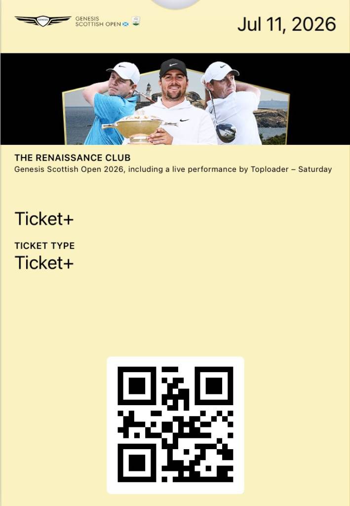 Genesis Scottish Open 2026 Ticket+ – Saturday 11th July - 1 ticket remaining