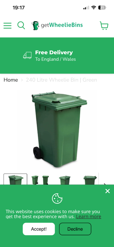 Wheelie Bin wanted, 