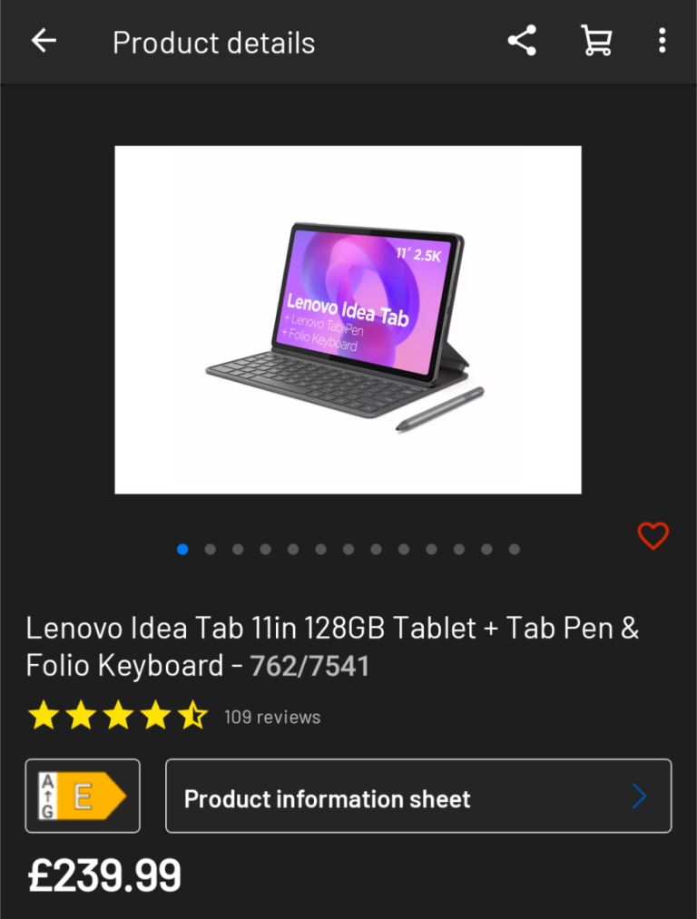 Lenovo Idea Tab 11in 128gb 