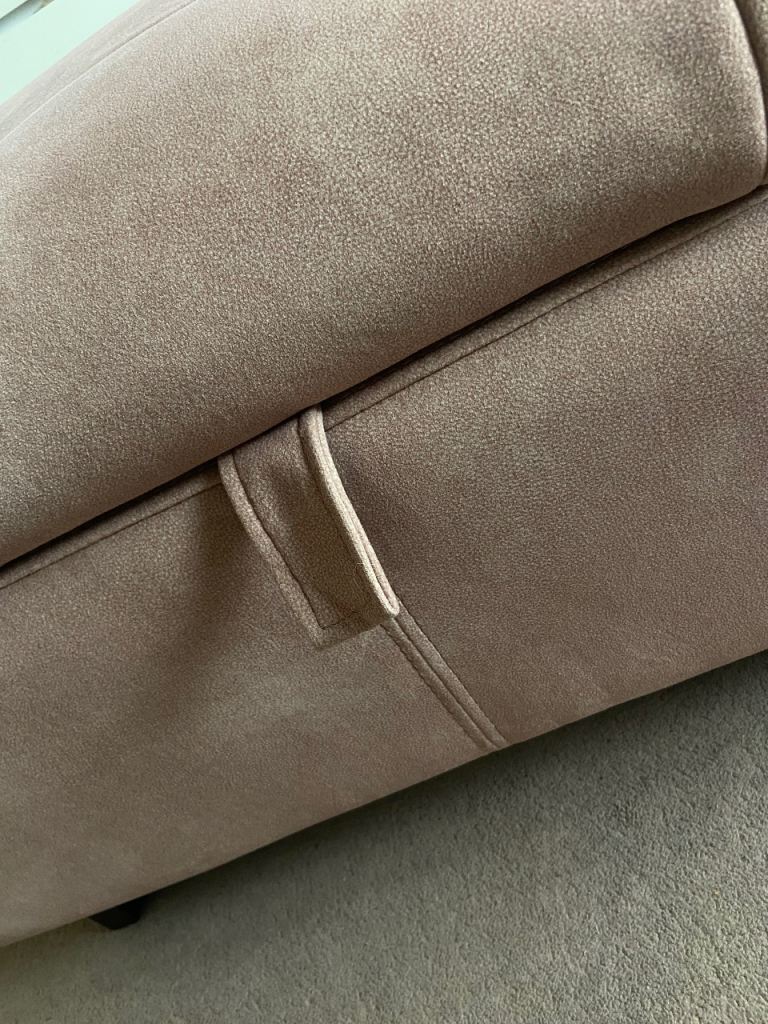 FURNITURE VILLAGE Soft beige Fabric Storage Footstool – Brand New