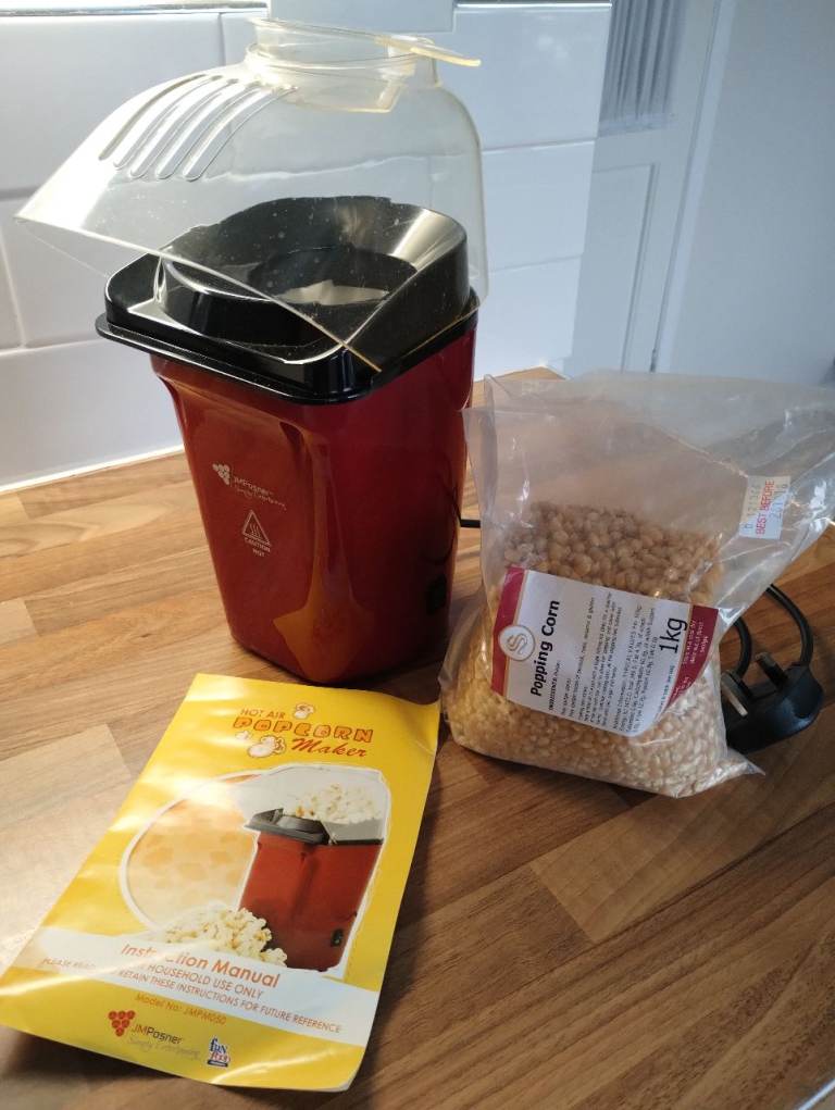 JMPosner Hot Air Popcorn Maker JMPM00 – Red, As Good As New