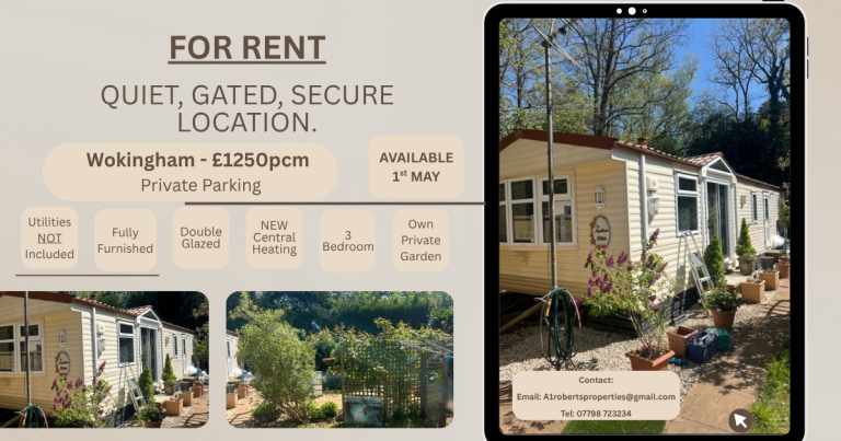 3-Bedroom Static Mobile Home to Rent – Wokingham – £1,250 PCM