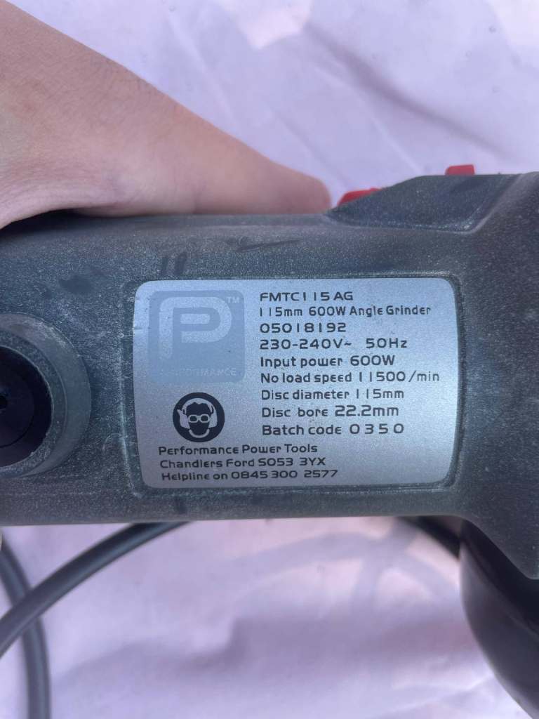 Performance Power Tools 115mm 600W Angle Grinder - As New