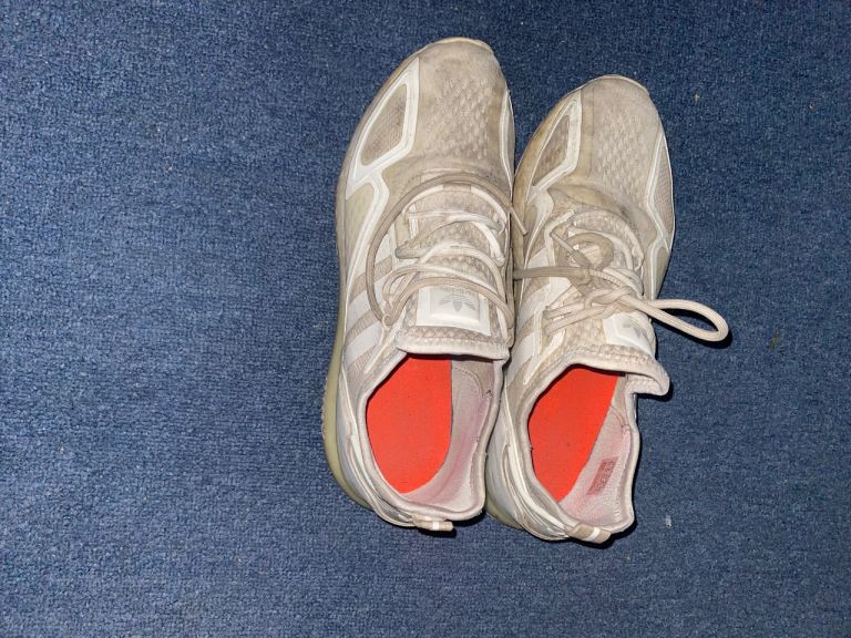 Adidas Trainers UK 10 - White/Grey, Fair Condition
