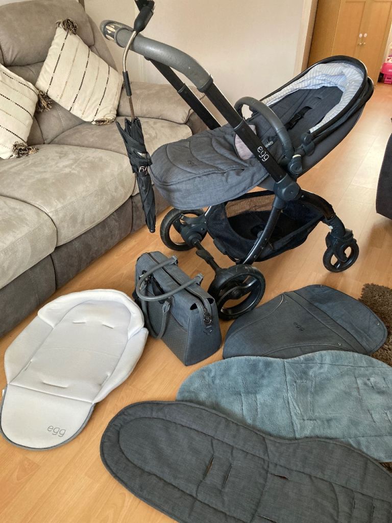 Egg Stroller Pram  - Grey with Accessories