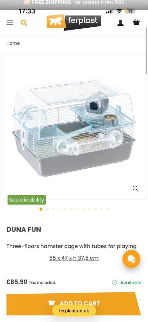 Pets at home hamster cage with extras