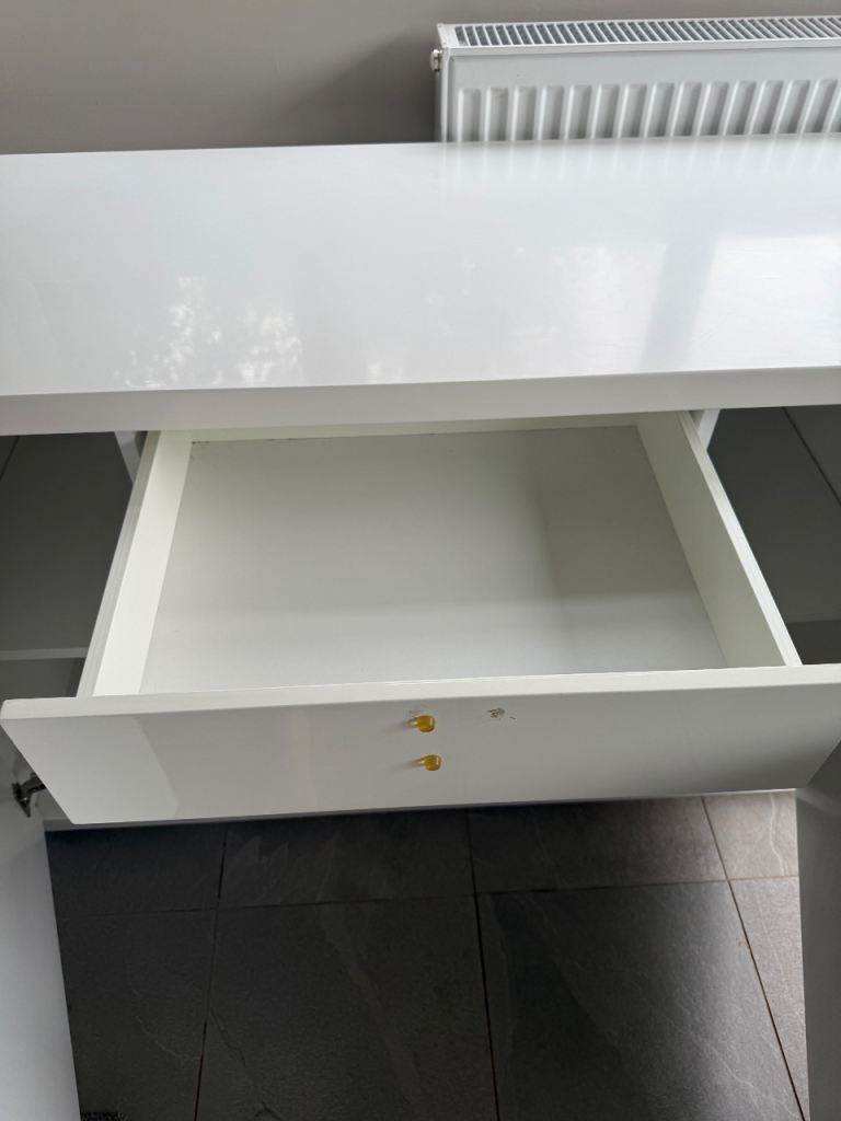 Large white high gloss solid sideboard 