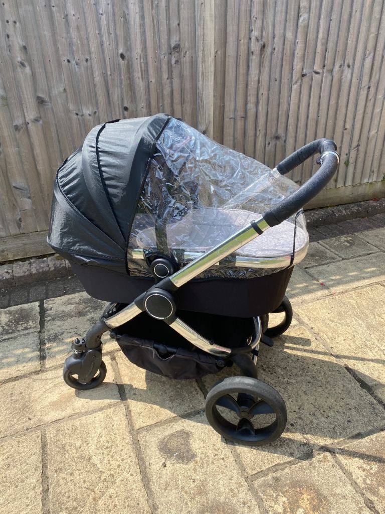 iCandy Peach Chrome Pushchair and Carrycot – Beluga