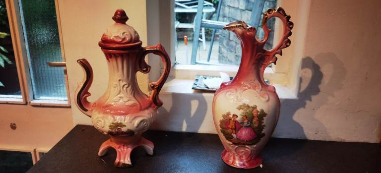 Royal Staffordshire Vintage Pink tea pot and pink jug