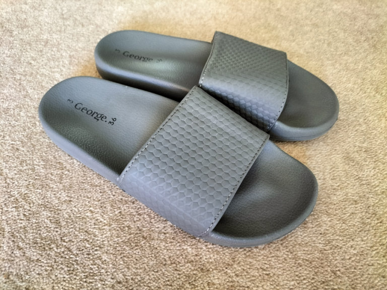 Boy's grey sliders, UK size 3