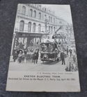 rare EXETER DECORATED CAR ELECTRIC TRAM 1905 / 06 MAYOR POSTCARD