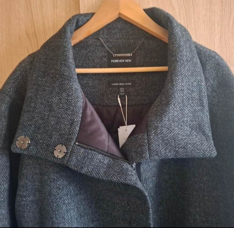 Forever New Luxury Wool Blend Coat – Grey, New with Tags