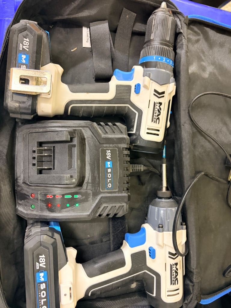 MAC ALLISTER 18V Cordless Drill & Impact Driver Set with Charger