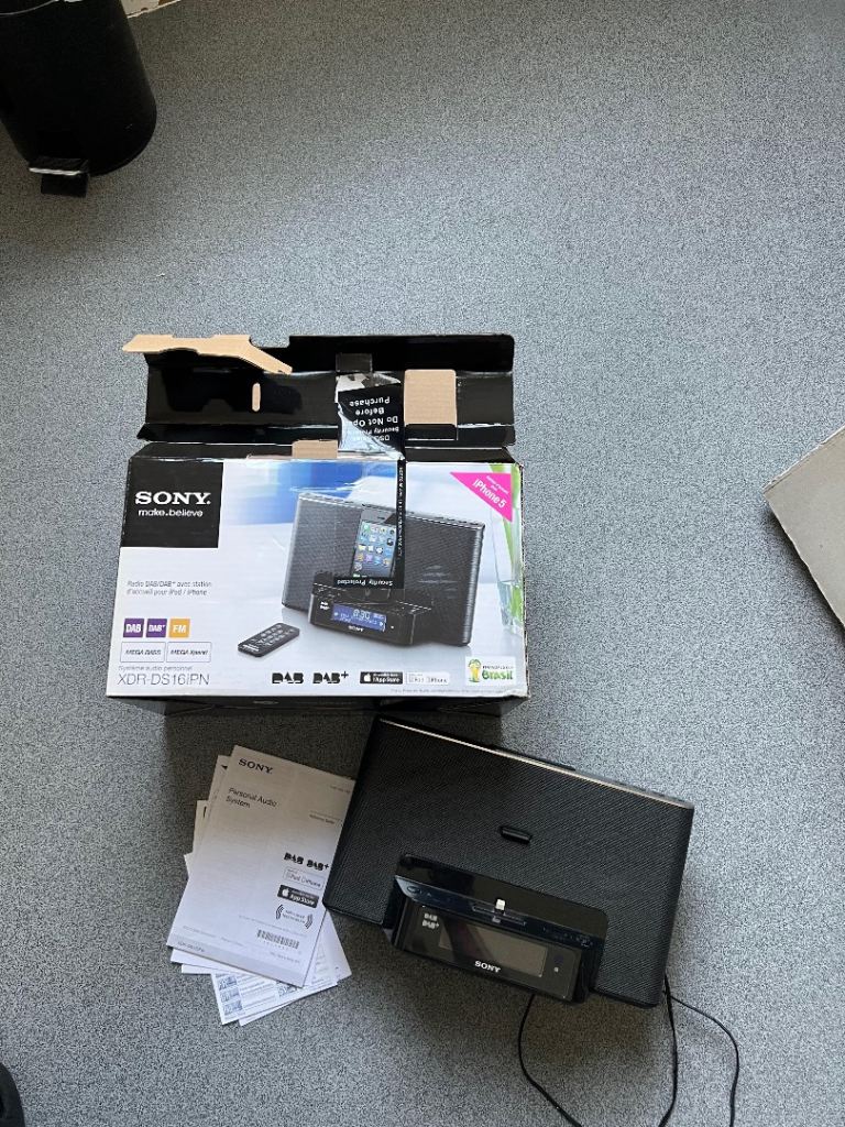 Sony, audio, iPhone, docking system and DAB FM radio