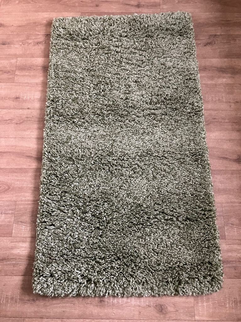 Dunelm Slumber Green Shaggy Rug, 80x150cm, Good Condition