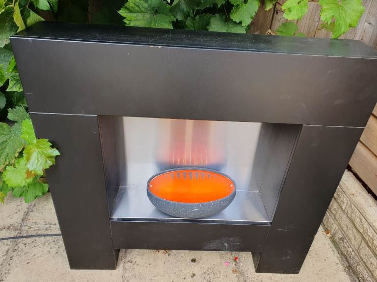 Adam Cubist Electric Fireplace Heater Suite Black