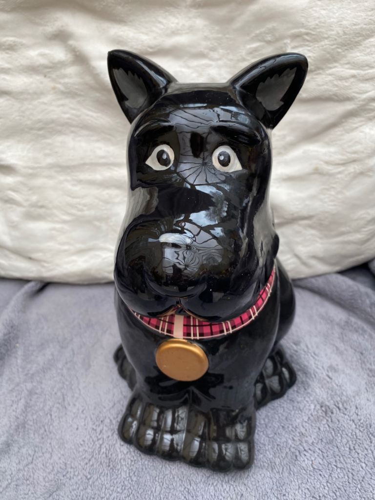 Biscuit barrel/ storage Scotty Dog. Used.