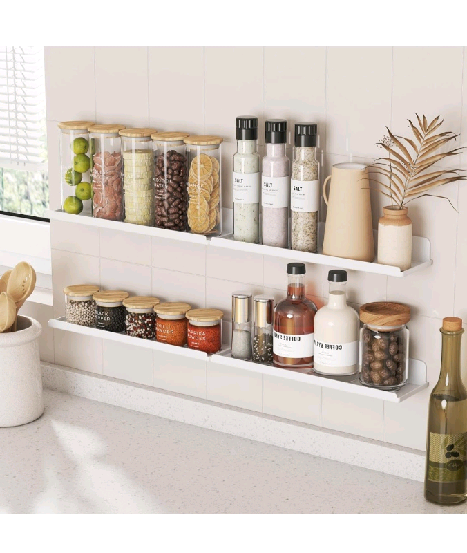 Bnib Lifewit Floating Shelves for Wall, 6 Pack White Acrylic Shelves