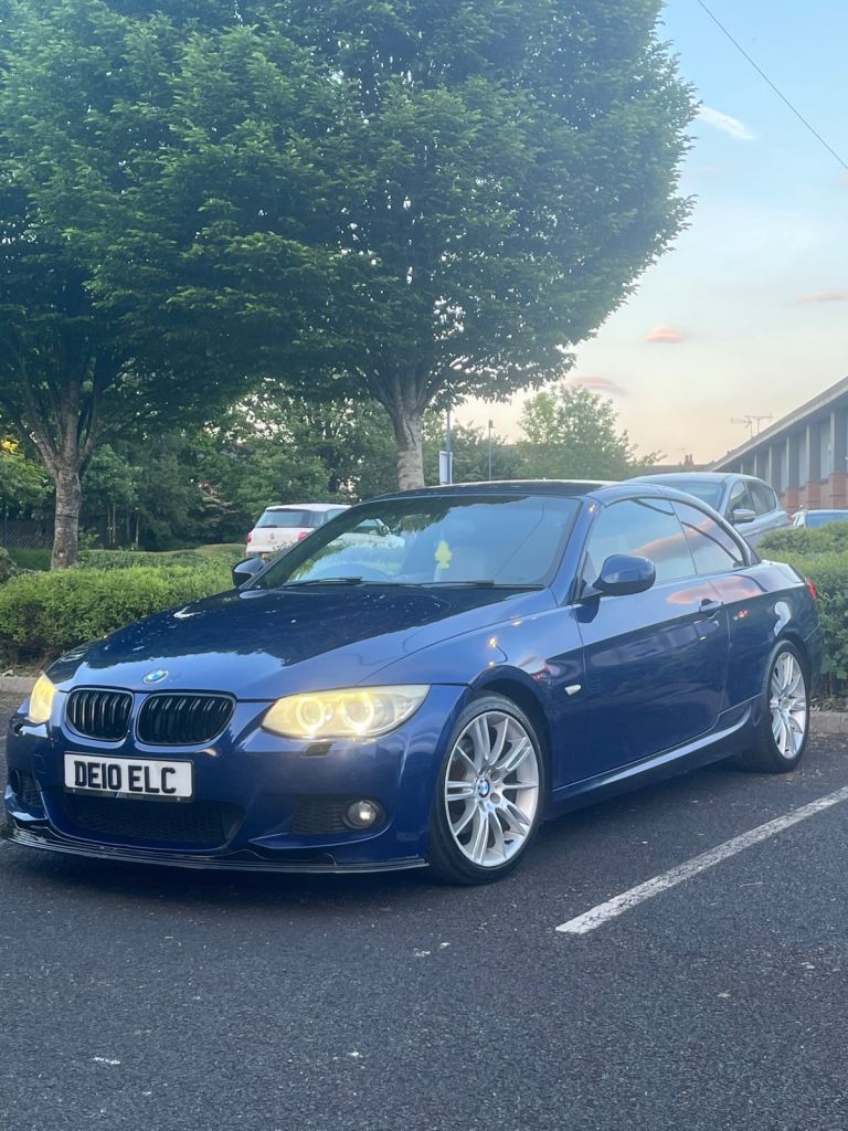 BMW 320d 2.0 AUTO M SPORTS CONVERTIBLE LE MANS BLUE PARKING SENSORS ANGEL EYES