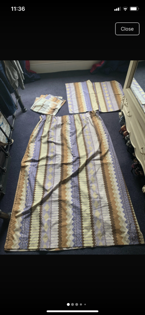 Authentic rare vintage Dorma designer Mary Quant Fair Isle range curtains and fabric
