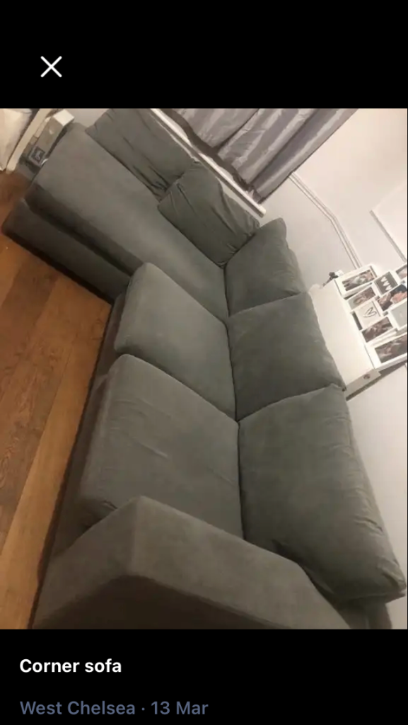 Comfortable Grey Corner Sofa – Good Condition