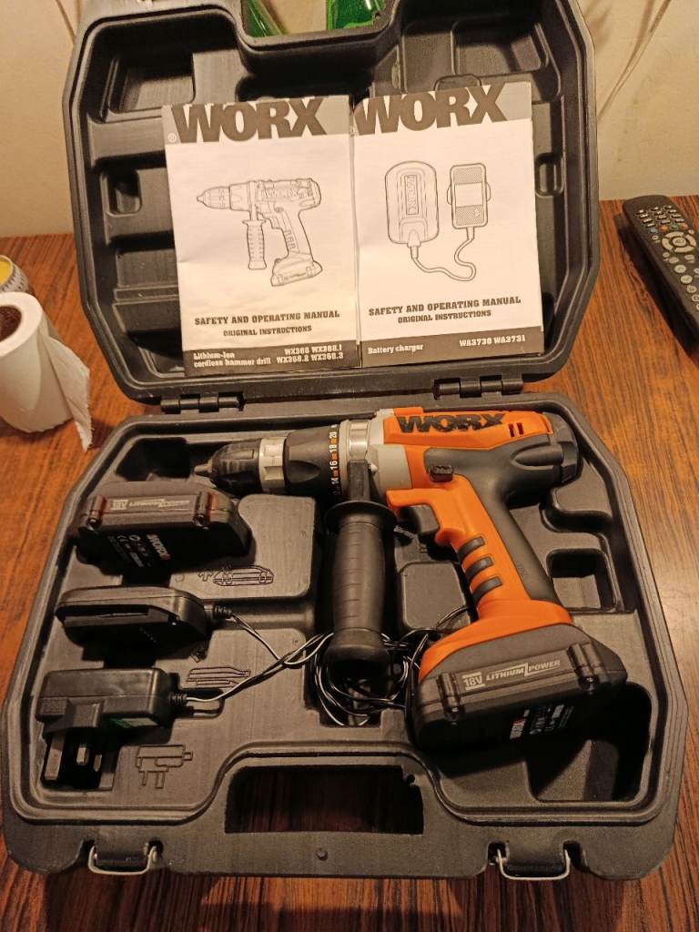 WORX WX368.3 HAMMER DRILL 18V ELECTRIC SCREWDRIVER 