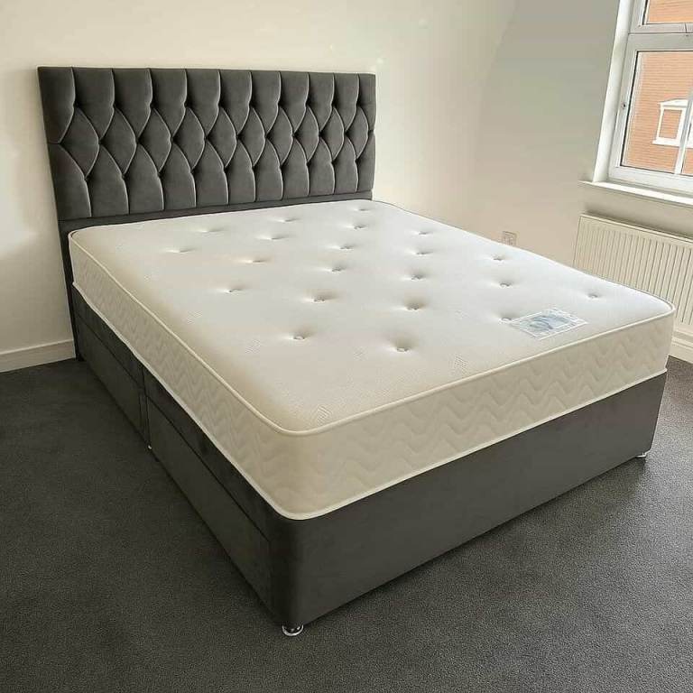 EXCLUSIVE Double 4FT6 Divan + Mattress / storage options / 15% OFF ~~ QUICK DELIVERY ::
