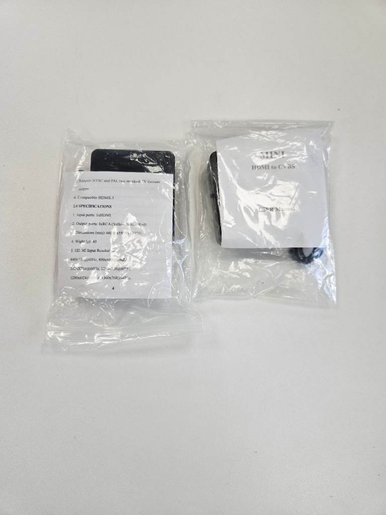 2xMini HDMI to CVBS AV Converter Adapter