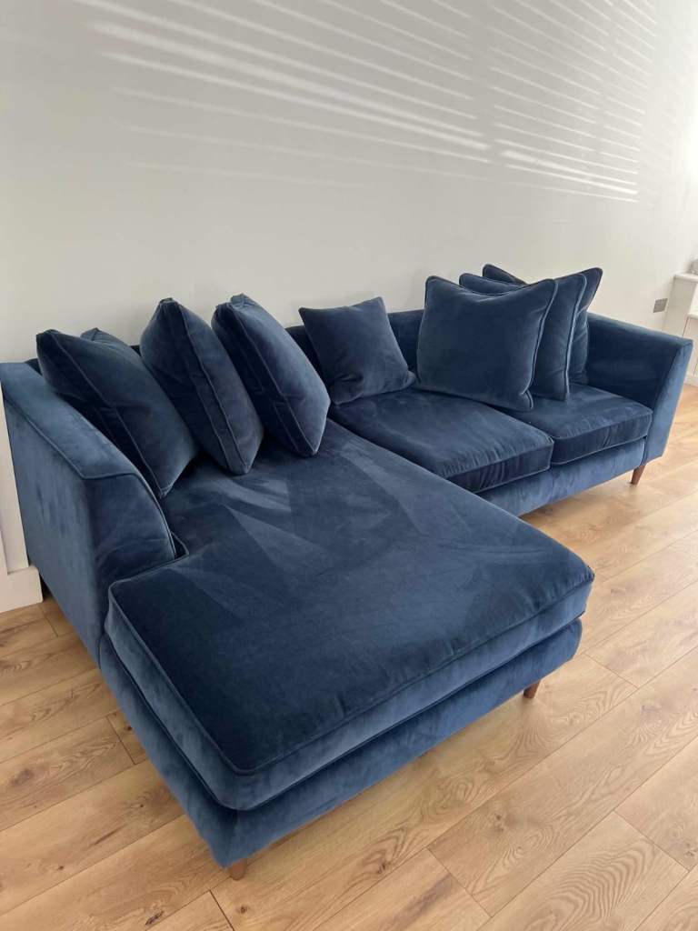 Joules deep denim blue corner couch 