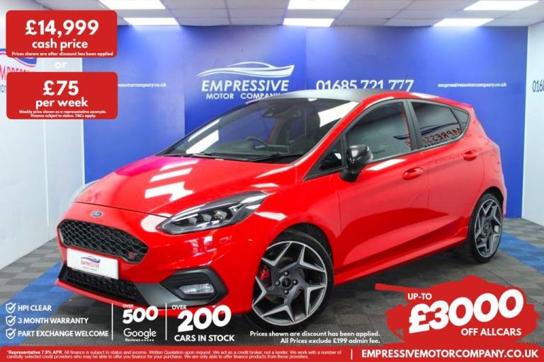 2019 19 FORD FIESTA 1.5T ECOBOOST ST-3 HATCHBACK 5DR PETROL MANUAL EURO 6 (S/S) 