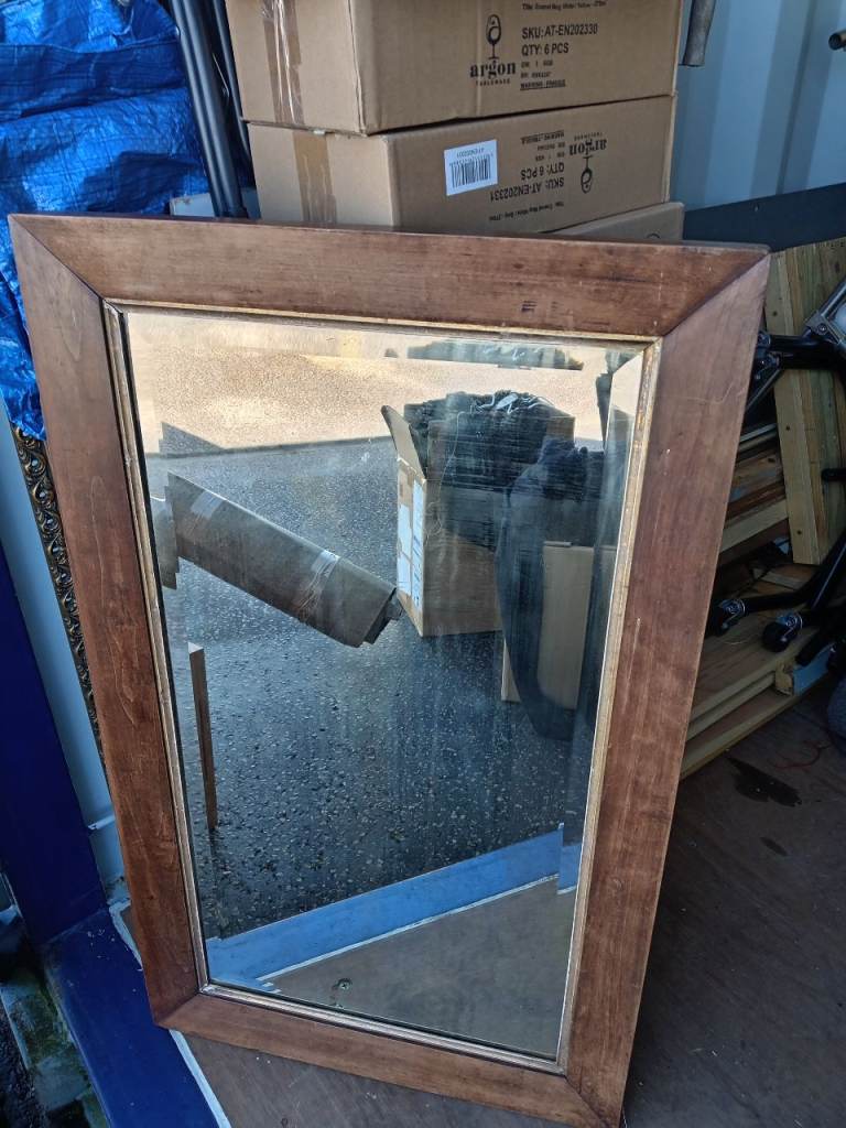 Antique Rosewood Large thick Framed mirror.  Lovely patina. 