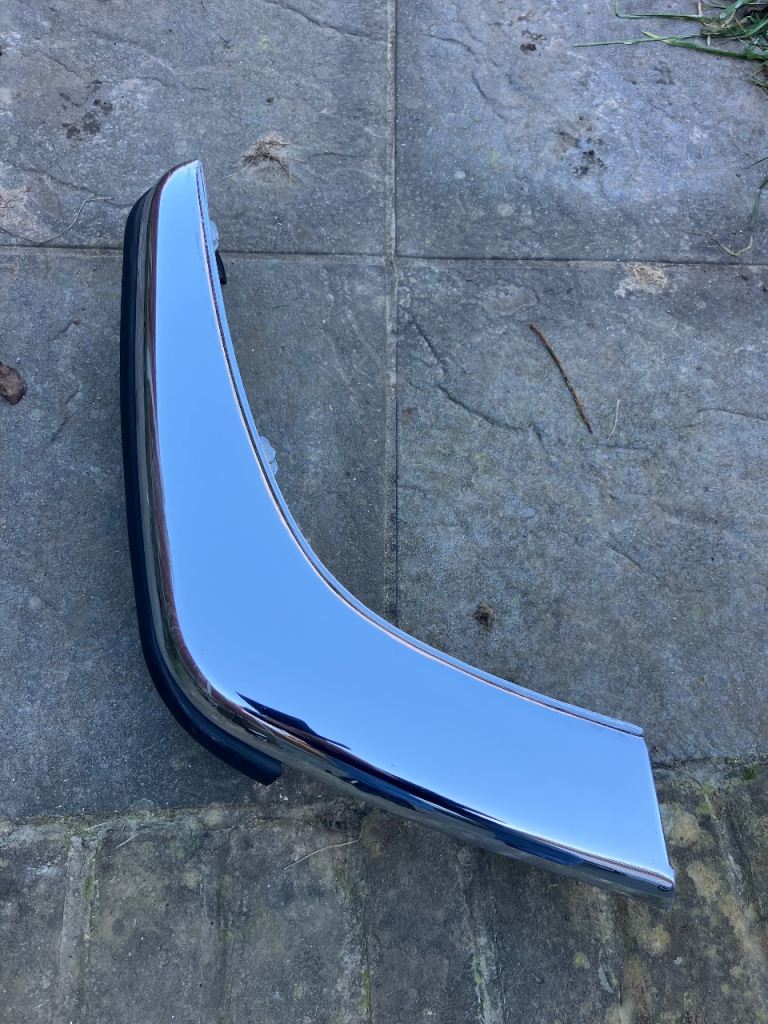Jaguar XJS offside front corner chrome bumper trim