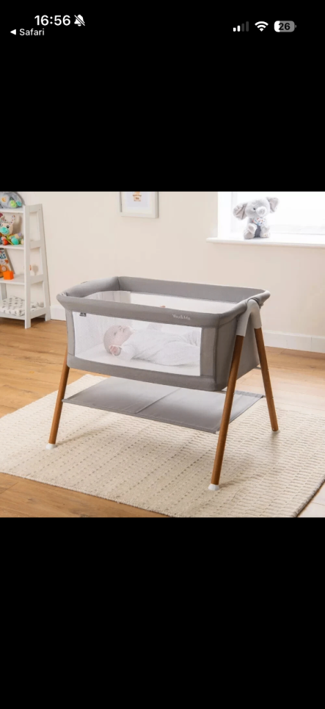 Next2Me Crib – Grey, As Good As New