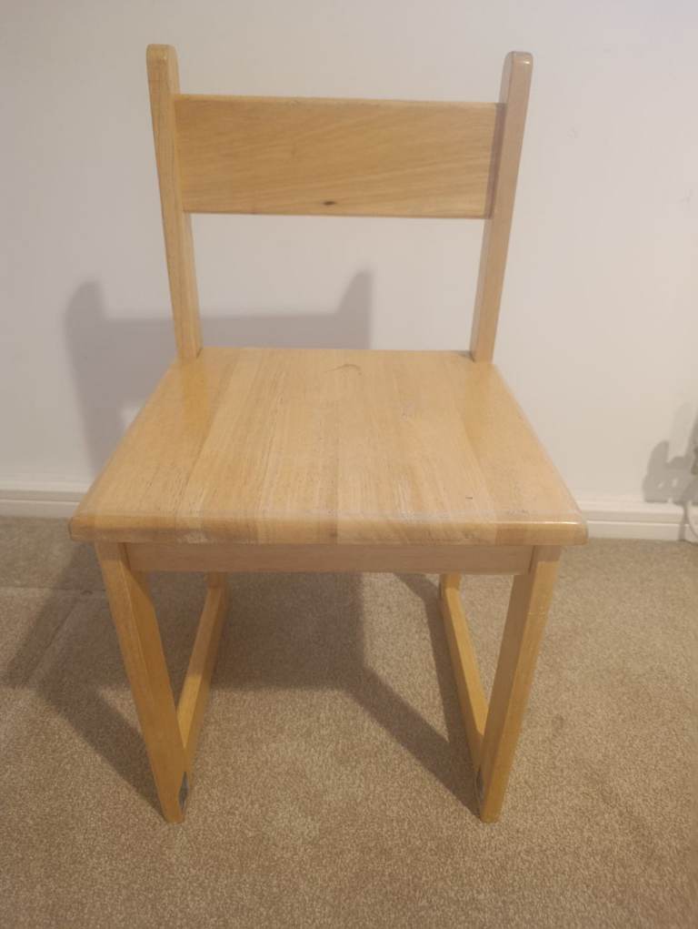 Wooden Chair - Light Wood Finish, Good Condition