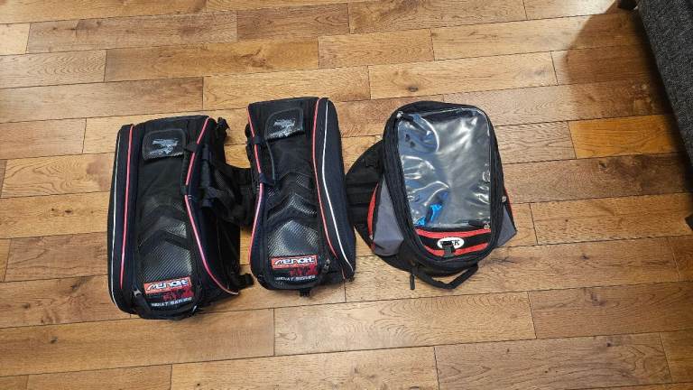 Soft motorcycle  panniers  and tank  bag 