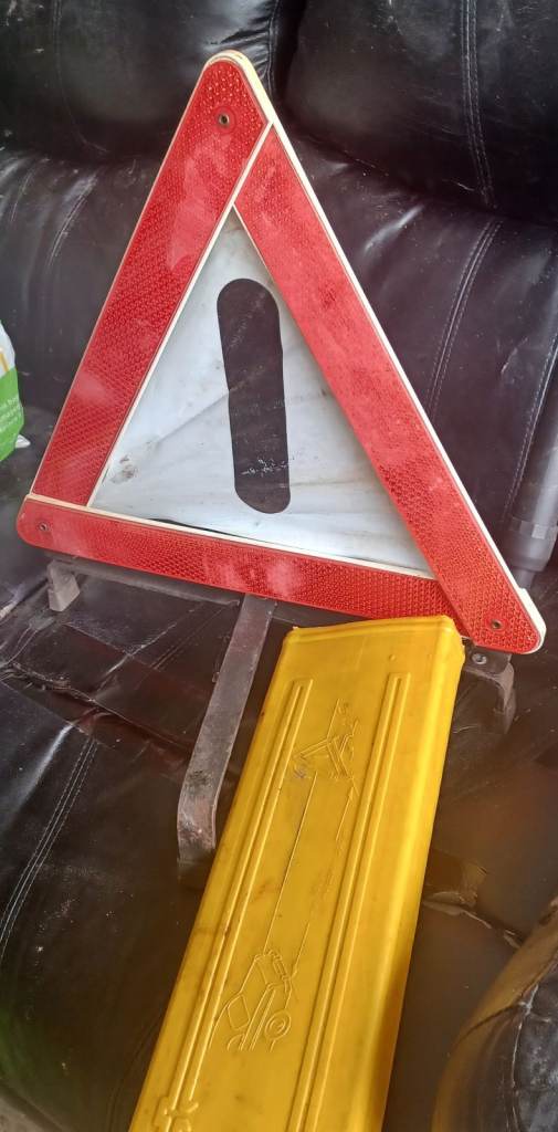 Warning Triangle with Case – Good Condition
