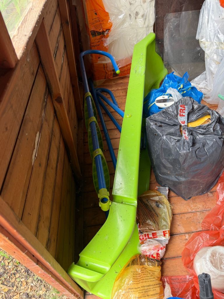FREE Kids Garden Slide – Green Plastic, Used Condition
