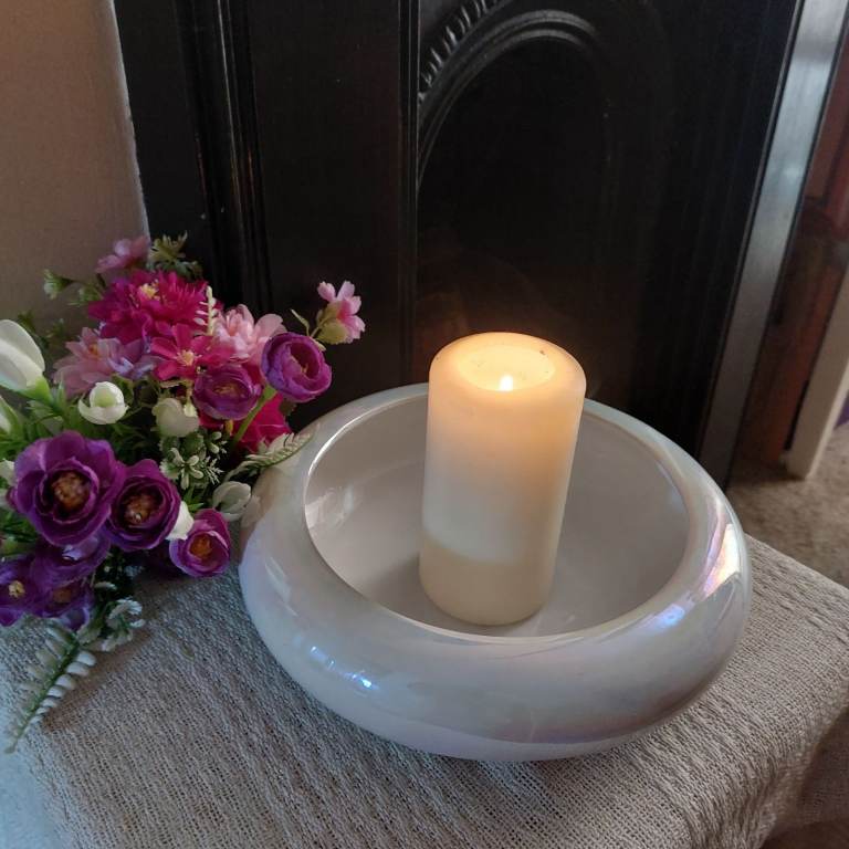 Vintage The Pier Iridescent Ceramic Candle Holder 