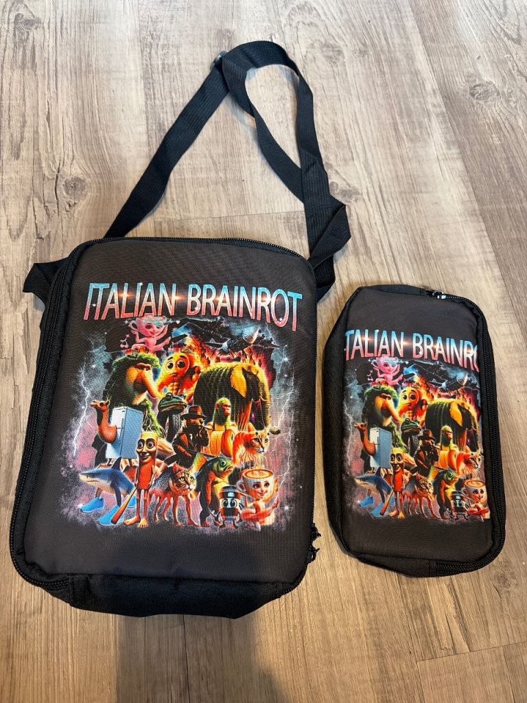 Kids Lunch Bag and Pencil Case Set – Italian Brainrot Design