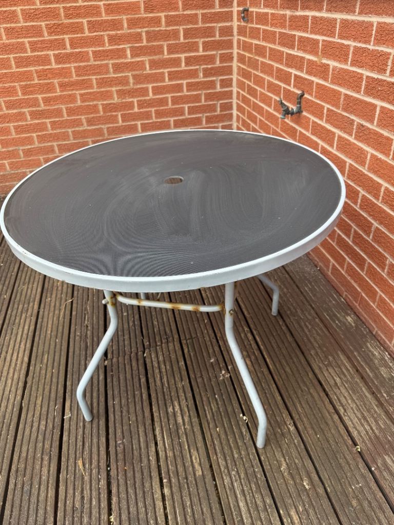 Round Grey Outdoor Patio Table – Good for Garden