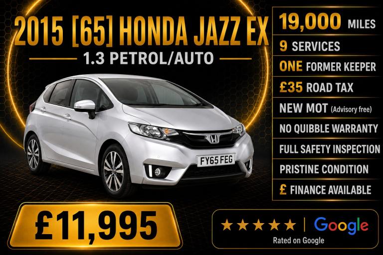 2015 Honda Jazz 1.3 EX 5dr CVT HATCHBACK Petrol Automatic