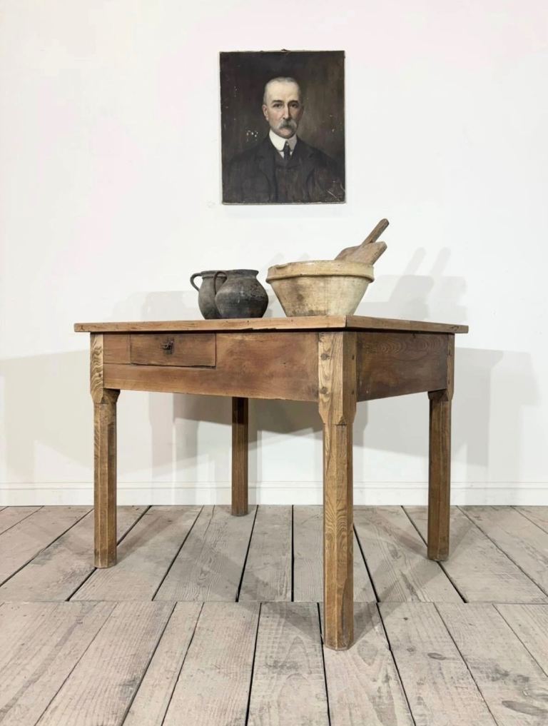 Charming Antique French Rustic Farmhouse Console Table Desk 