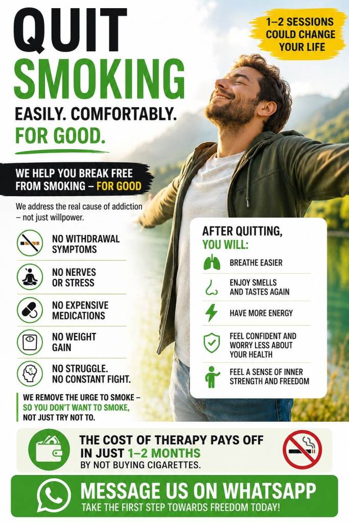 QUIT SMOKING WITHOUT CRAVINGS, STRESS OR WEIGHT GAIN