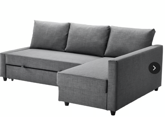 Pre-loved IKEA FRIHETEN Corner sofa-bed with storage, Skiftebo dark grey