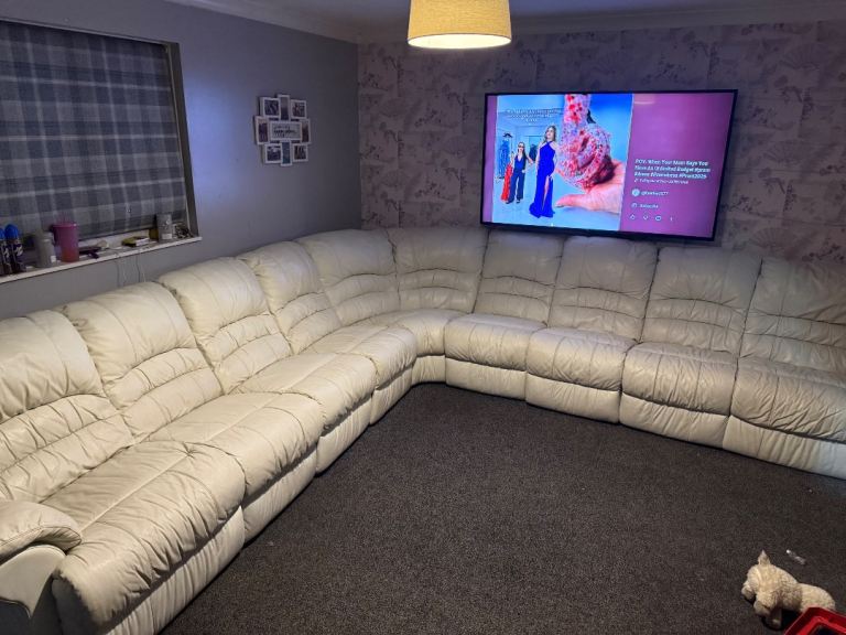 Very large cream corner couch