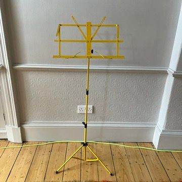 Yellow Music Sheet Stand Adjustable Lightweight with Bag