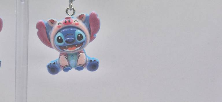 Stitch dressed as a pig earrings 