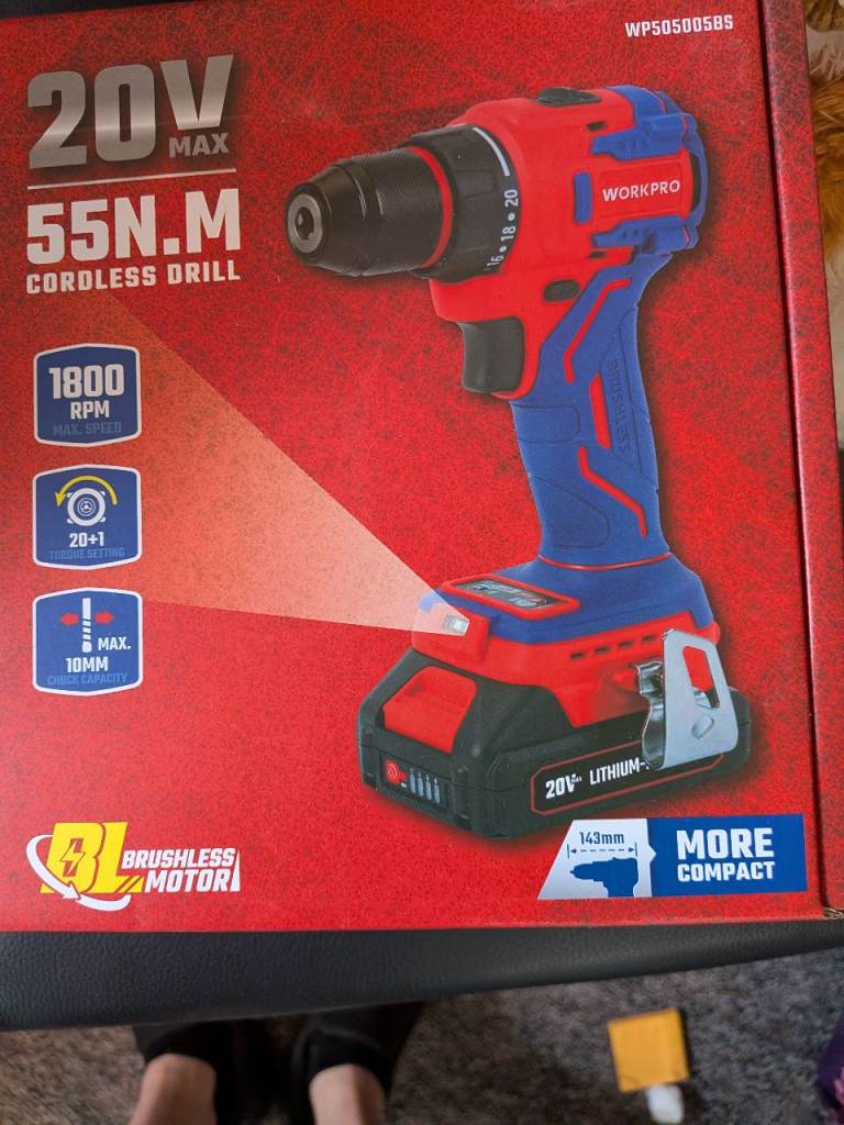 New cordless drill boxed